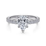 Alina - Platinum Hidden Halo Pear Shape Diamond Engagement Ring - 0.51 ct