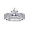 Alina - Platinum Hidden Halo Pear Shape Diamond Engagement Ring - 0.51 ct