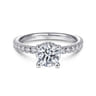 Alina - Platinum Hidden Halo Round Diamond Engagement Ring - 0.51 ct