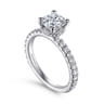 Alina - Platinum Hidden Halo Round Diamond Engagement Ring - 0.51 ct