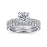 Alina - Platinum Hidden Halo Round Diamond Engagement Ring - 0.51 ct