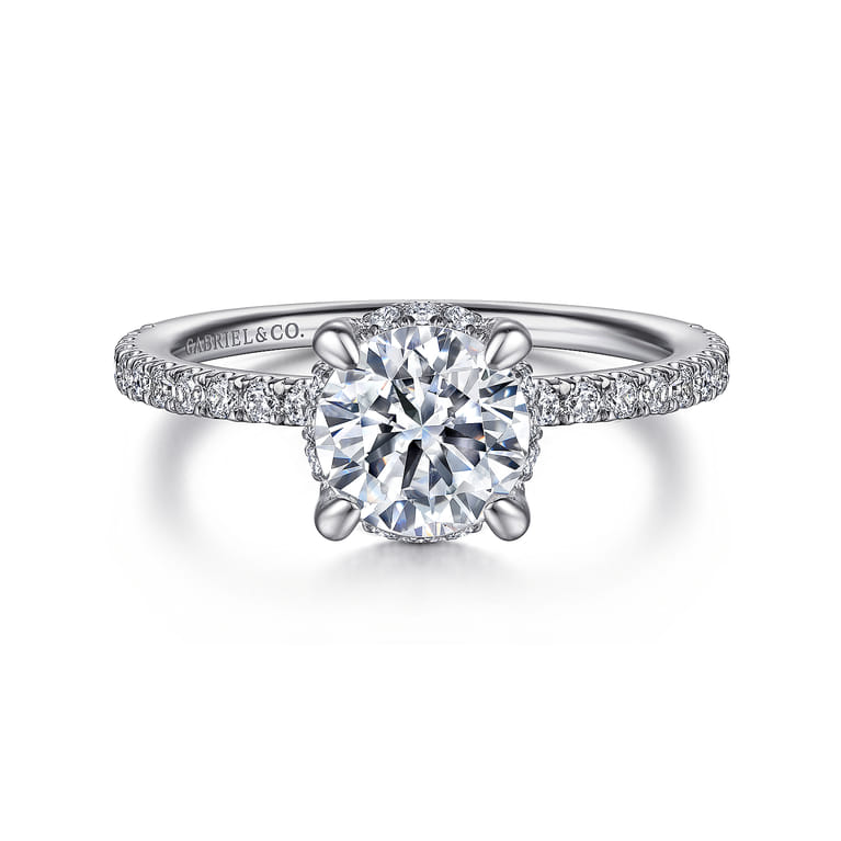 Hart - Platinum Hidden Halo Round Diamond Engagement Ring - 0.25 ct - Shot 1