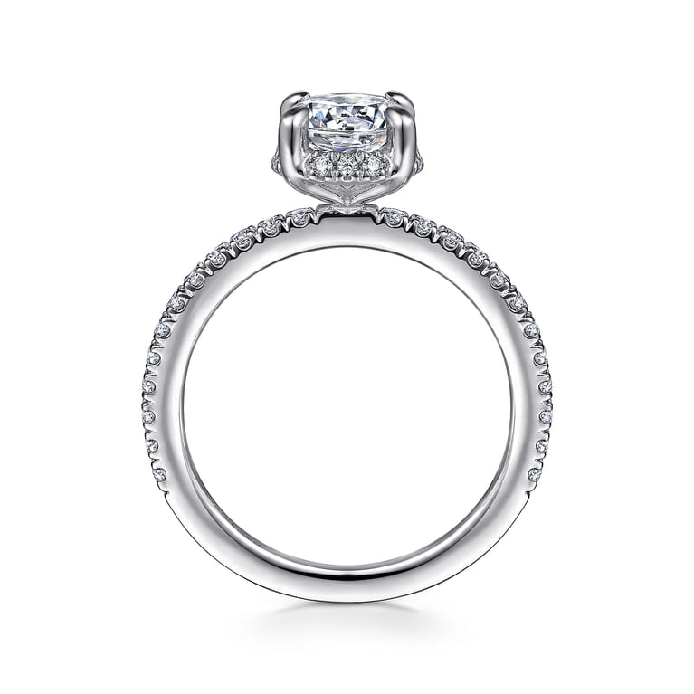 Hart - Platinum Hidden Halo Round Diamond Engagement Ring - 0.25 ct - Shot 2
