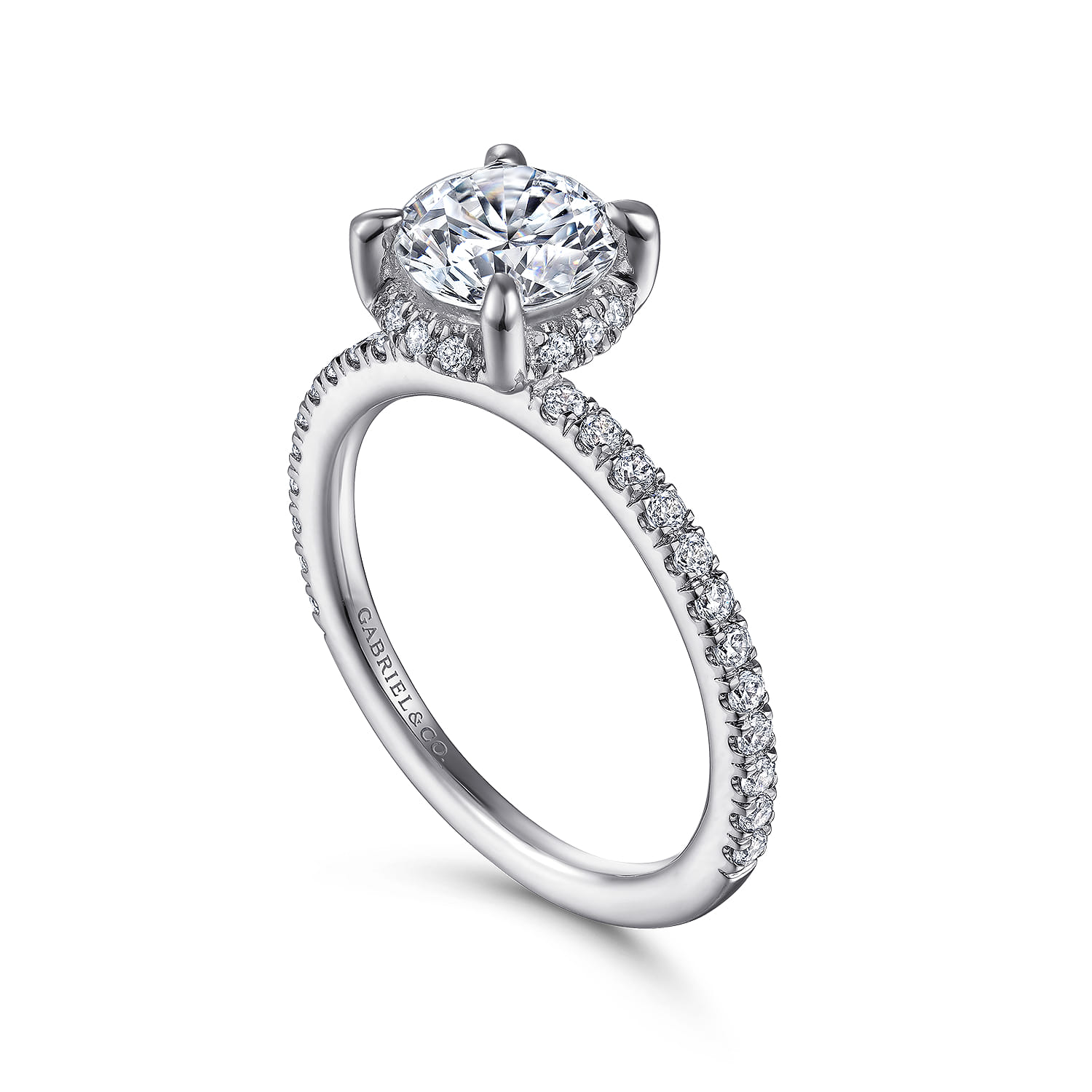 Hart - Platinum Hidden Halo Round Diamond Engagement Ring - 0.25 ct - Shot 3