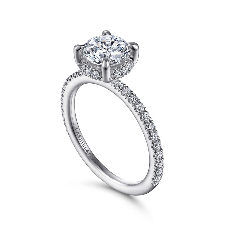 Hart - Platinum Hidden Halo Round Diamond Engagement Ring - 0.25 ct - Shot 3