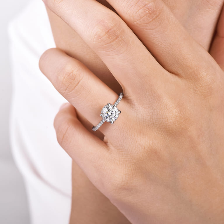 Hart - Platinum Hidden Halo Round Diamond Engagement Ring - 0.25 ct - Shot 6