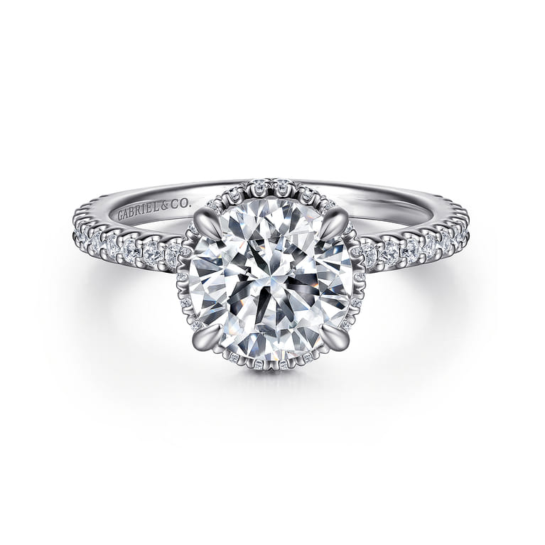Senne - Platinum Round Diamond Engagement Ring - 0.4 ct - Shot 1