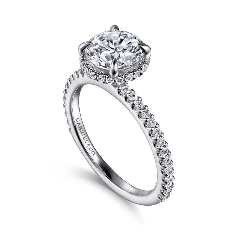 Senne - Platinum Round Diamond Engagement Ring - 0.4 ct - Shot 3
