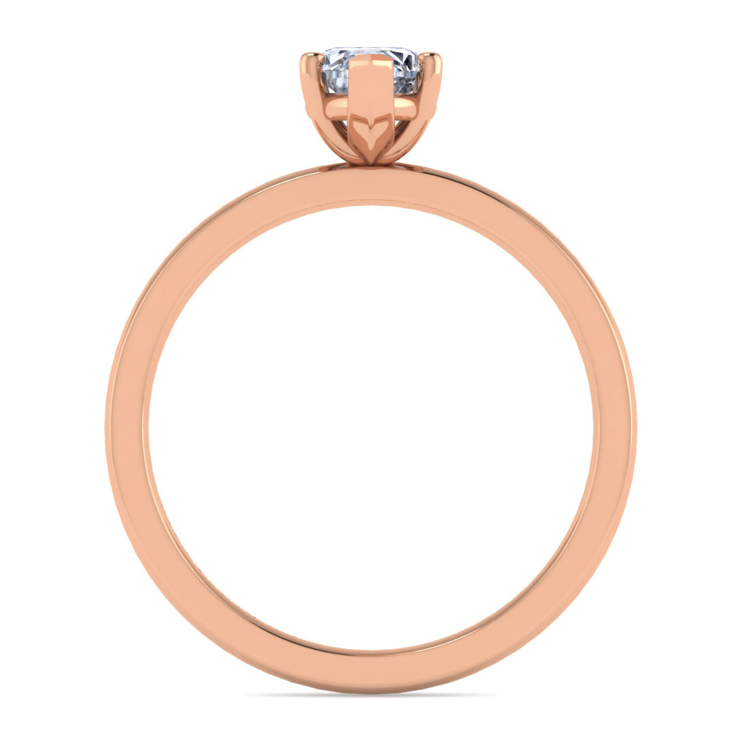 Paula - 14K Rose Gold Marquise Shape Diamond Engagement Ring - Shot 2