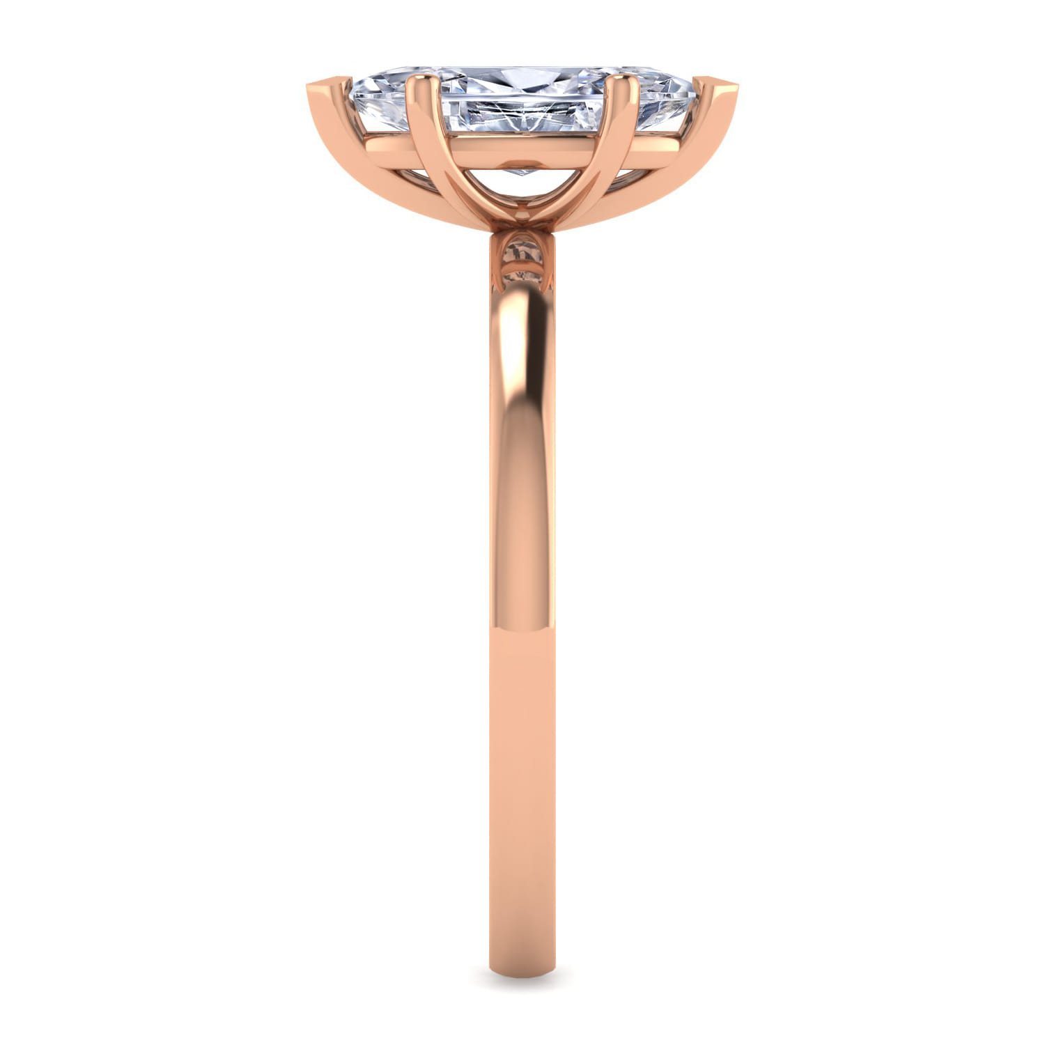 Paula - 14K Rose Gold Marquise Shape Diamond Engagement Ring - Shot 5