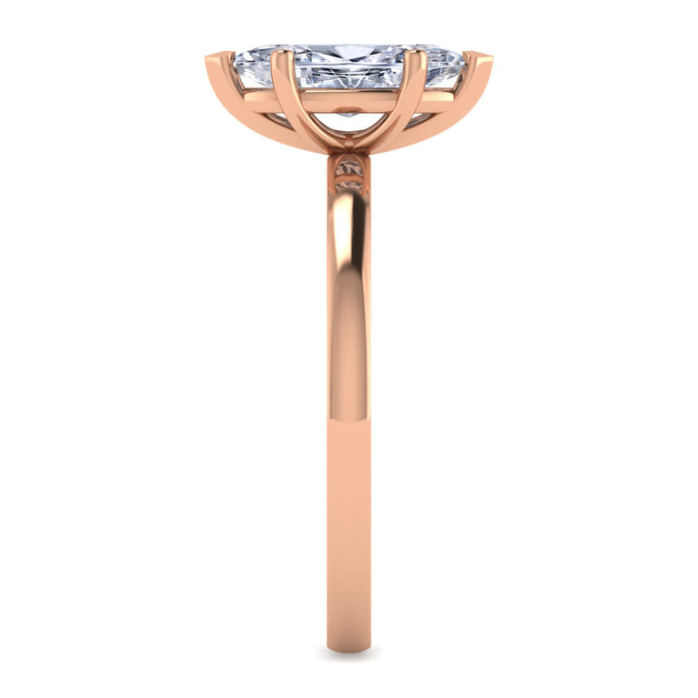 Paula - 14K Rose Gold Marquise Shape Diamond Engagement Ring - Shot 5