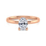 Paula - 14K Rose Gold Oval Diamond Engagement Ring