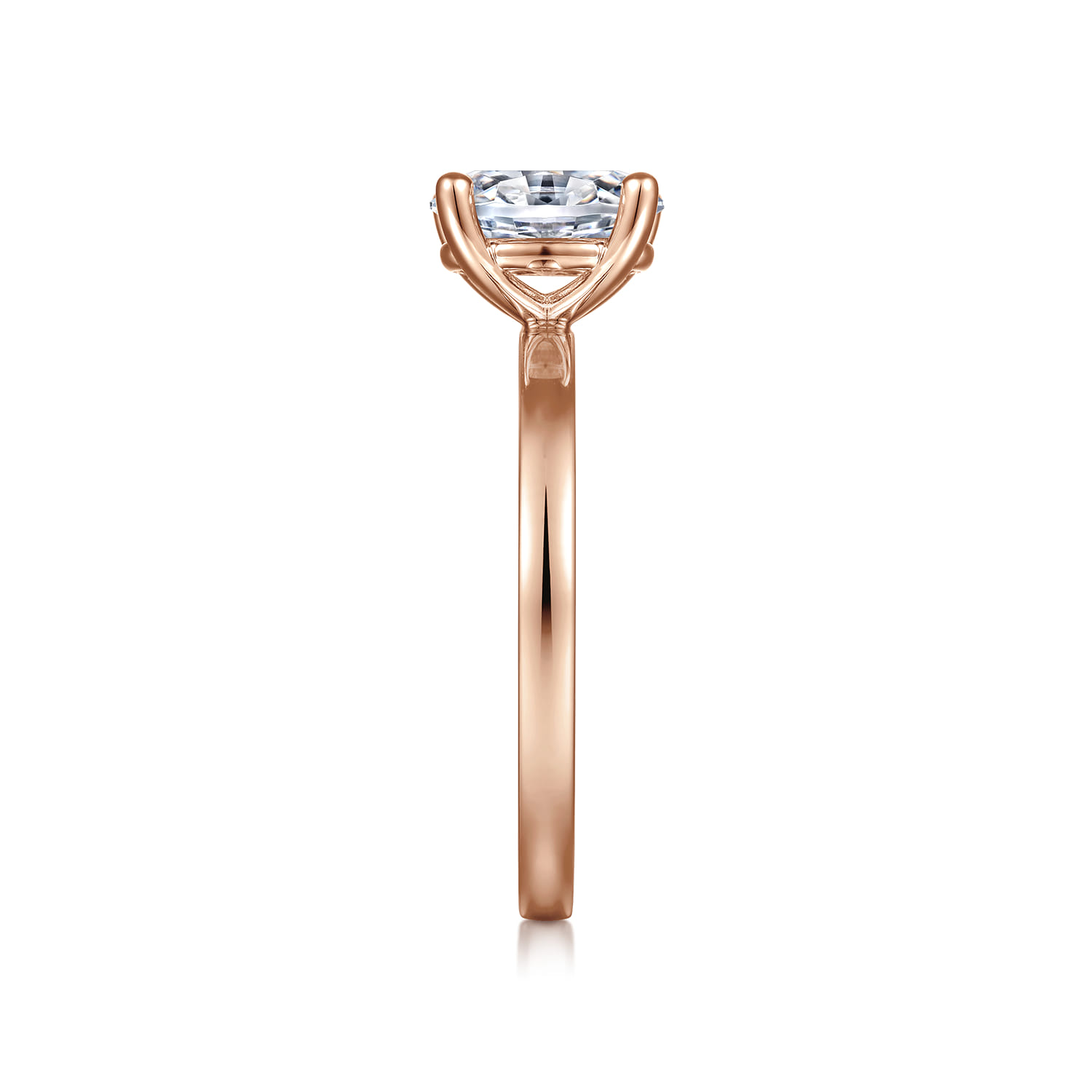 Paula - 14K Rose Gold Oval Diamond Engagement Ring - Shot 5