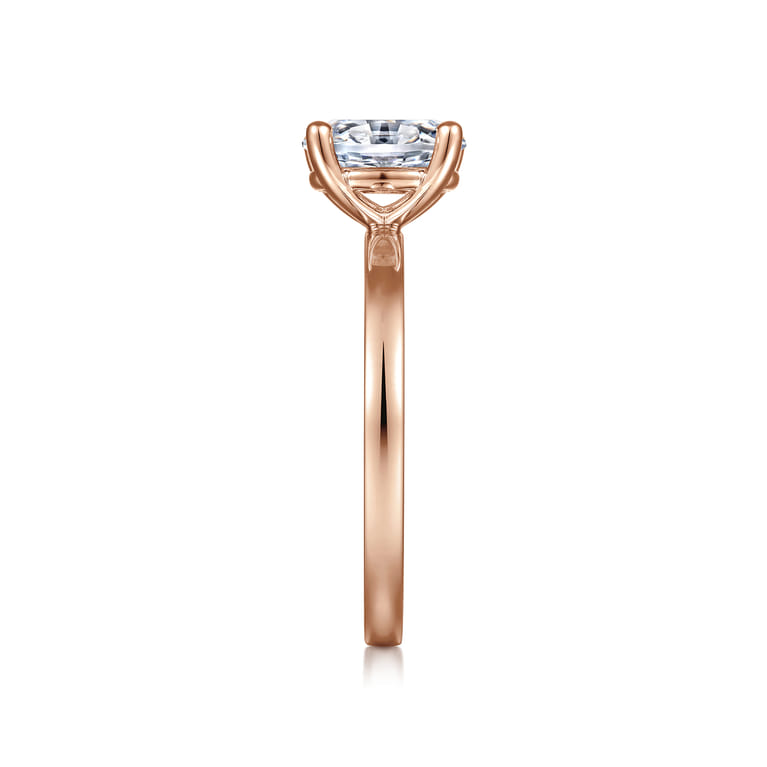 Paula - 14K Rose Gold Oval Diamond Engagement Ring - Shot 5