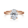 Paula - 14K Rose Gold Oval Diamond Engagement Ring