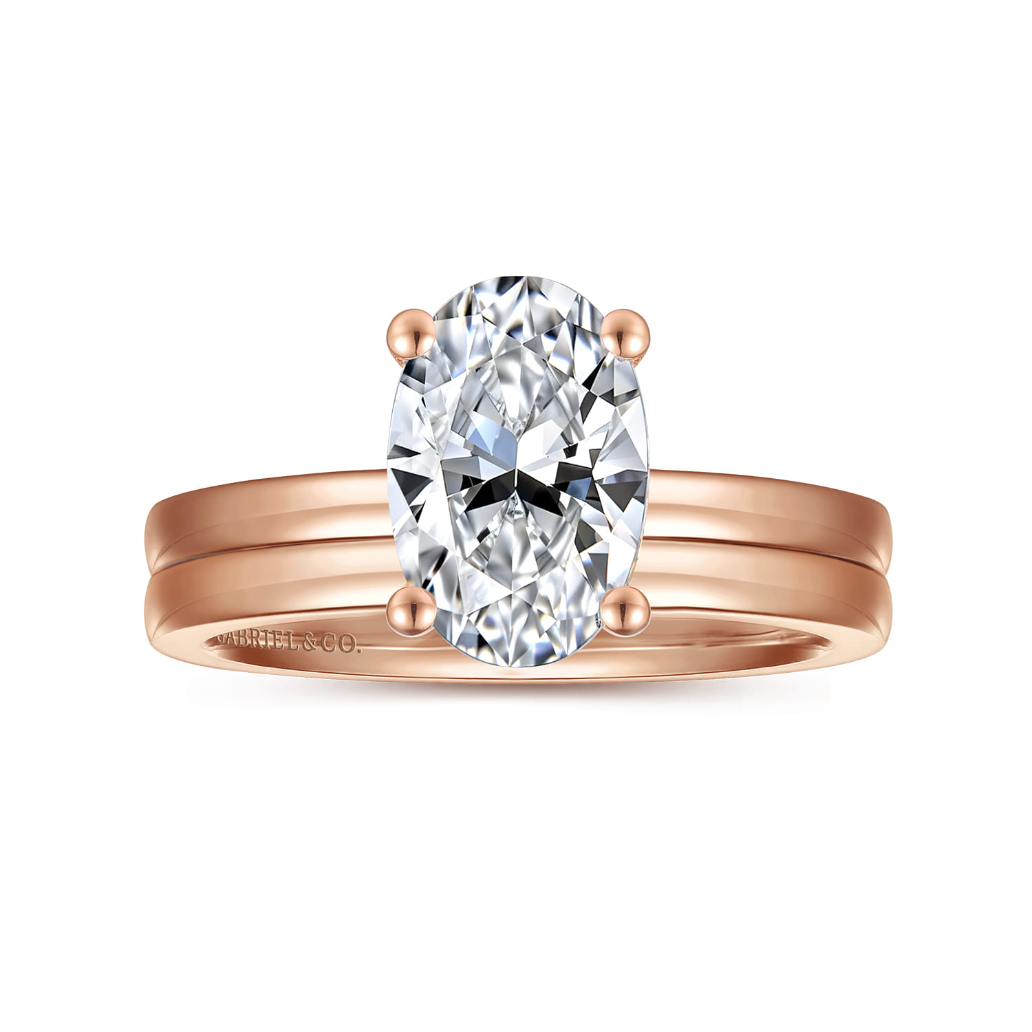 Oval Solitaire Ring in 14k Rose Gold Gabriel ER14982O8K4JJJ