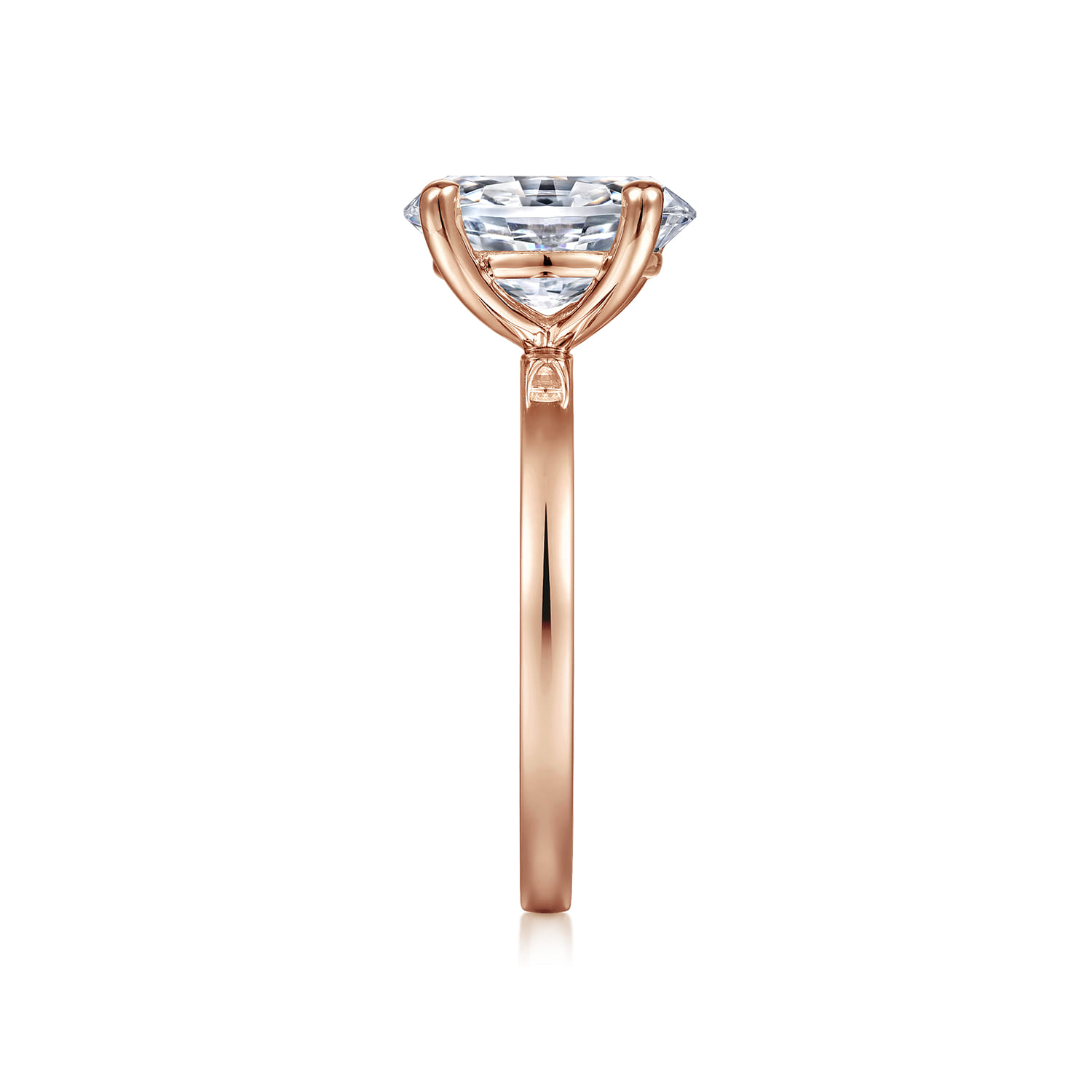 Paula - 14K Rose Gold Oval Diamond Engagement Ring - Shot 5
