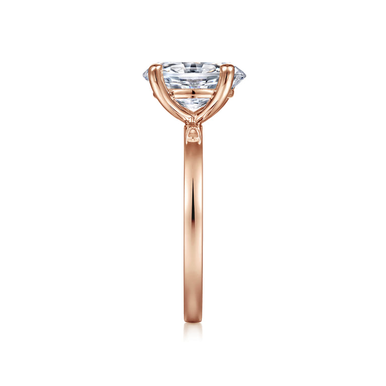 Paula - 14K Rose Gold Oval Diamond Engagement Ring - Shot 5