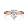 Paula - 14K Rose Gold Pear Shape Diamond Engagement Ring