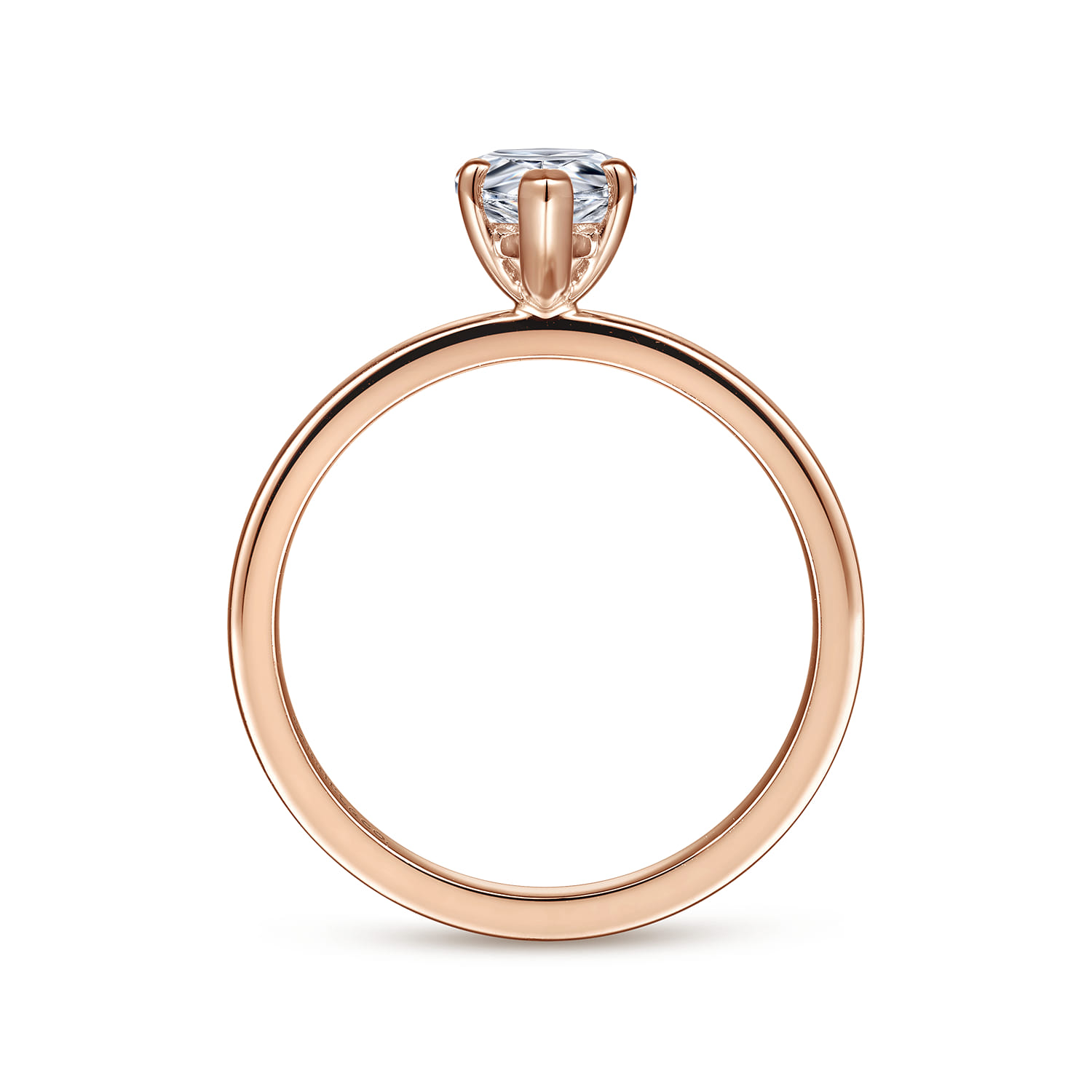 Paula - 14K Rose Gold Pear Shape Diamond Engagement Ring - Shot 2