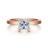 Paula - 14K Rose Gold Princess Cut Diamond Engagement Ring