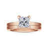 Paula - 14K Rose Gold Princess Cut Diamond Engagement Ring