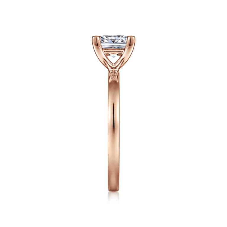 Paula - 14K Rose Gold Princess Cut Diamond Engagement Ring - Shot 5