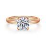 Daniele - 14K Rose Gold Round Solitaire Diamond Engagement Ring - 0.14 ct