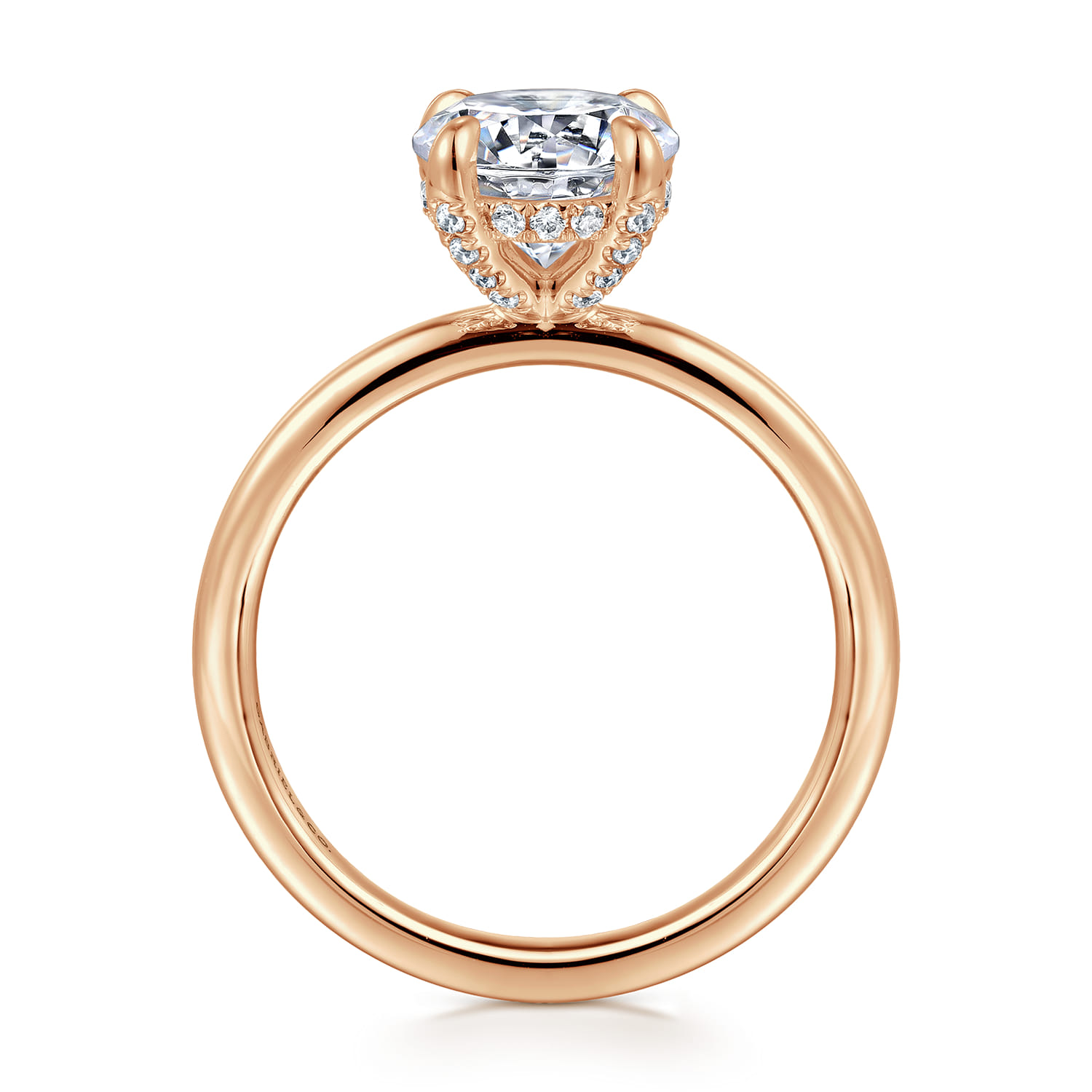 Daniele - 14K Rose Gold Round Solitaire Diamond Engagement Ring - 0.14 ct - Shot 2