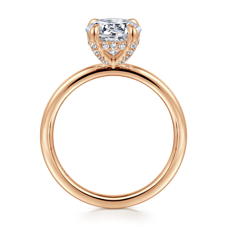 Daniele - 14K Rose Gold Round Solitaire Diamond Engagement Ring - 0.14 ct - Shot 2