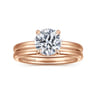 Daniele - 14K Rose Gold Round Solitaire Diamond Engagement Ring - 0.14 ct