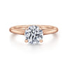 Ericka - 14K Ros+D145e Gold Round Diamond Engagement Ring - 0.12 ct