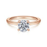 Ali - 14K Rose Gold Round Diamond Engagement Ring