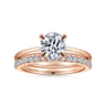 Ali - 14K Rose Gold Round Diamond Engagement Ring