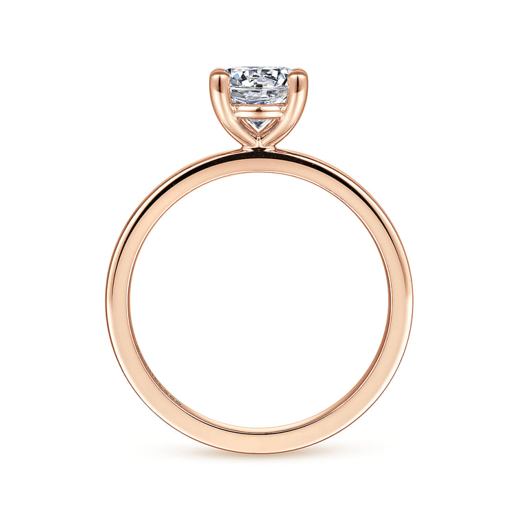 Paula - 14K Rose Gold Round Diamond Engagement Ring - Shot 2