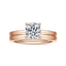 Paula - 14K Rose Gold Round Diamond Engagement Ring
