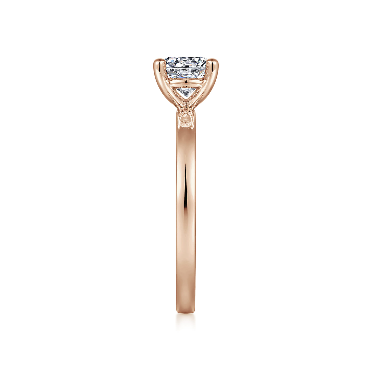Paula - 14K Rose Gold Round Diamond Engagement Ring - Shot 5