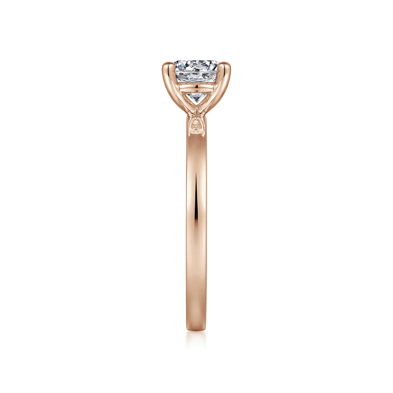 Paula - 14K Rose Gold Round Diamond Engagement Ring - Shot 5
