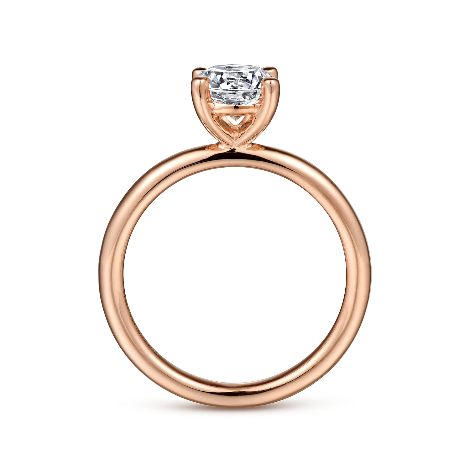 Lark - 14K Rose Gold Round Solitaire Engagement Ring - Shot 2