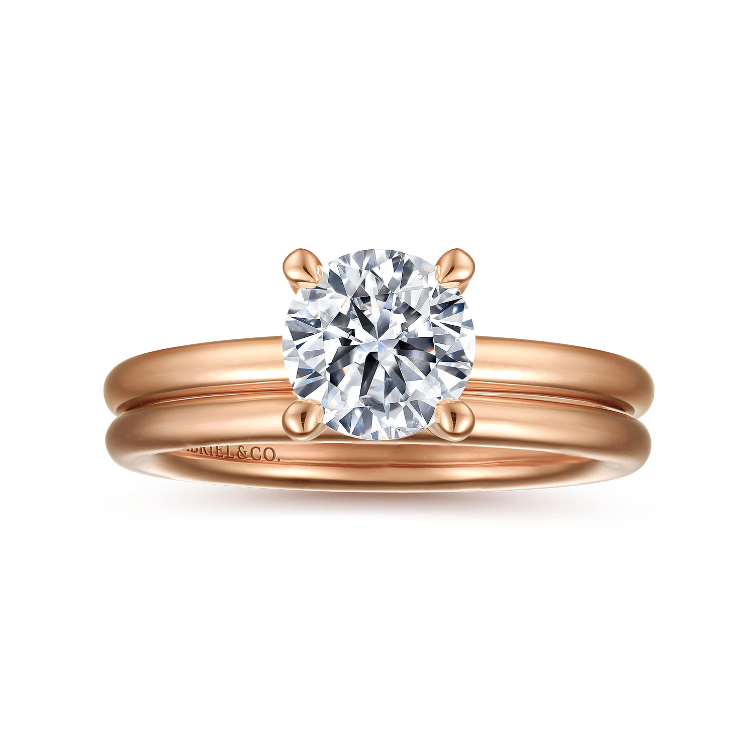 Lark - 14K Rose Gold Round Solitaire Engagement Ring - Shot 4