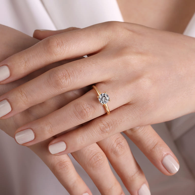 Lark - 14K Rose Gold Round Solitaire Engagement Ring - Shot 6