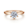 Emma - 14K Rose Gold 6 Prong Round Solitaire Engagement Ring