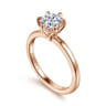 Emma - 14K Rose Gold 6 Prong Round Solitaire Engagement Ring