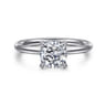 Elia - 14K White Gold Solitaire Cushion Cut Diamond Engagement Ring - 0.05 ct