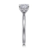 Elia - 14K White Gold Solitaire Cushion Cut Diamond Engagement Ring - 0.05 ct