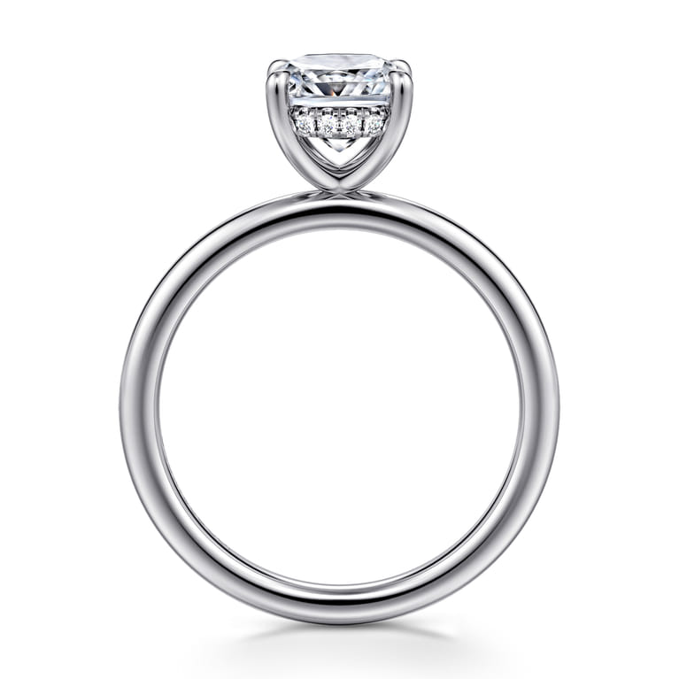 Cari - 14K White Gold Cushion Diamond Engagement Ring - 0.06 ct - Shot 2
