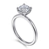 Cari - 14K White Gold Cushion Diamond Engagement Ring - 0.06 ct