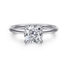 Cari - 14K White Gold Cushion Diamond Engagement Ring - 0.08 ct
