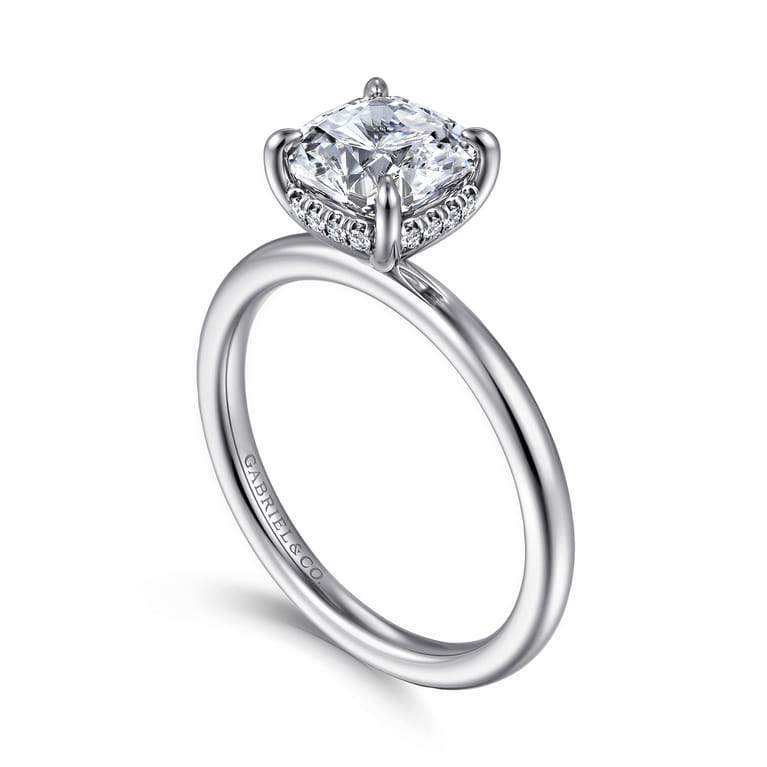 Cari - 14K White Gold Cushion Diamond Engagement Ring - 0.08 ct - Shot 3
