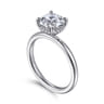 Cari - 14K White Gold Cushion Diamond Engagement Ring - 0.08 ct